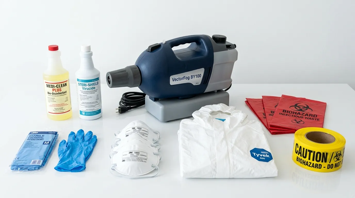 Professional biohazard remediation crew working in Diamond Bar